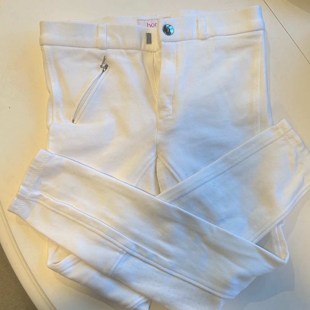 Horze Kids Equestrian White Leggings sz Lg